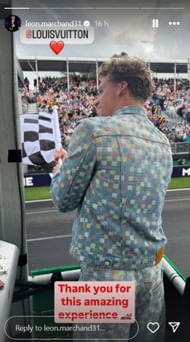 Marchand thanks F1 for the experience; Instagram - @leon.marchand31